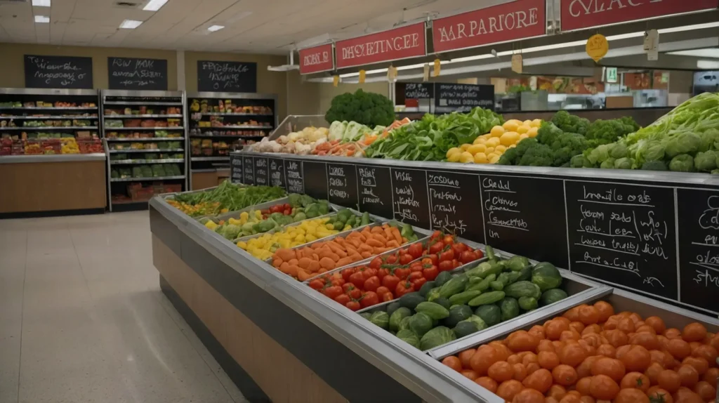 Fresh Vegetable Section in a Supermarket
